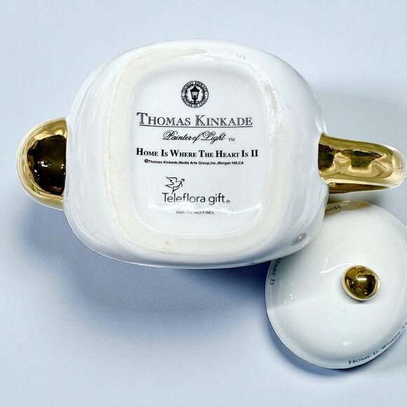 Vintage 1990s Thomas Kinkade “Home Is Where The Heart Is” Teapot, Teleflora 28oz - Picture 8 of 9